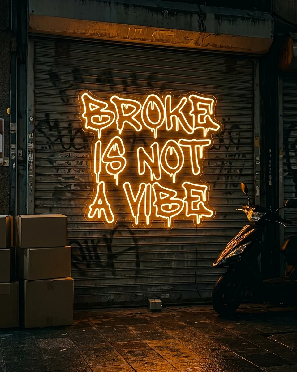 BROKE IS NOT A VIBE（LEDネオンサイン）のイメージ